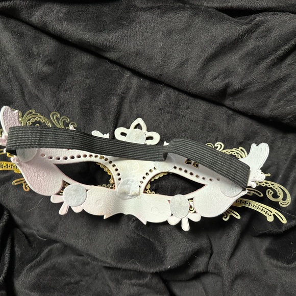 Gold and Pink Masquerade Mask - Picture 2 of 4